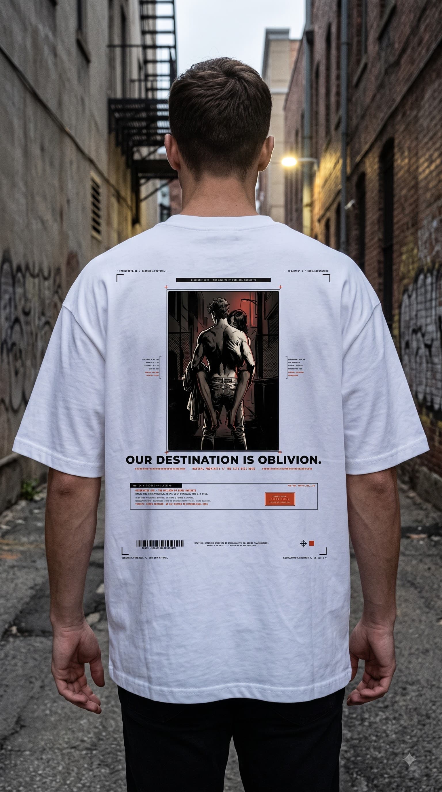 MUDDLY Unisex Oversized Heavyweight Tee (OBLIVION WHITE) in White - 240 GSM French Terry Cotton oversized fit - Detail View