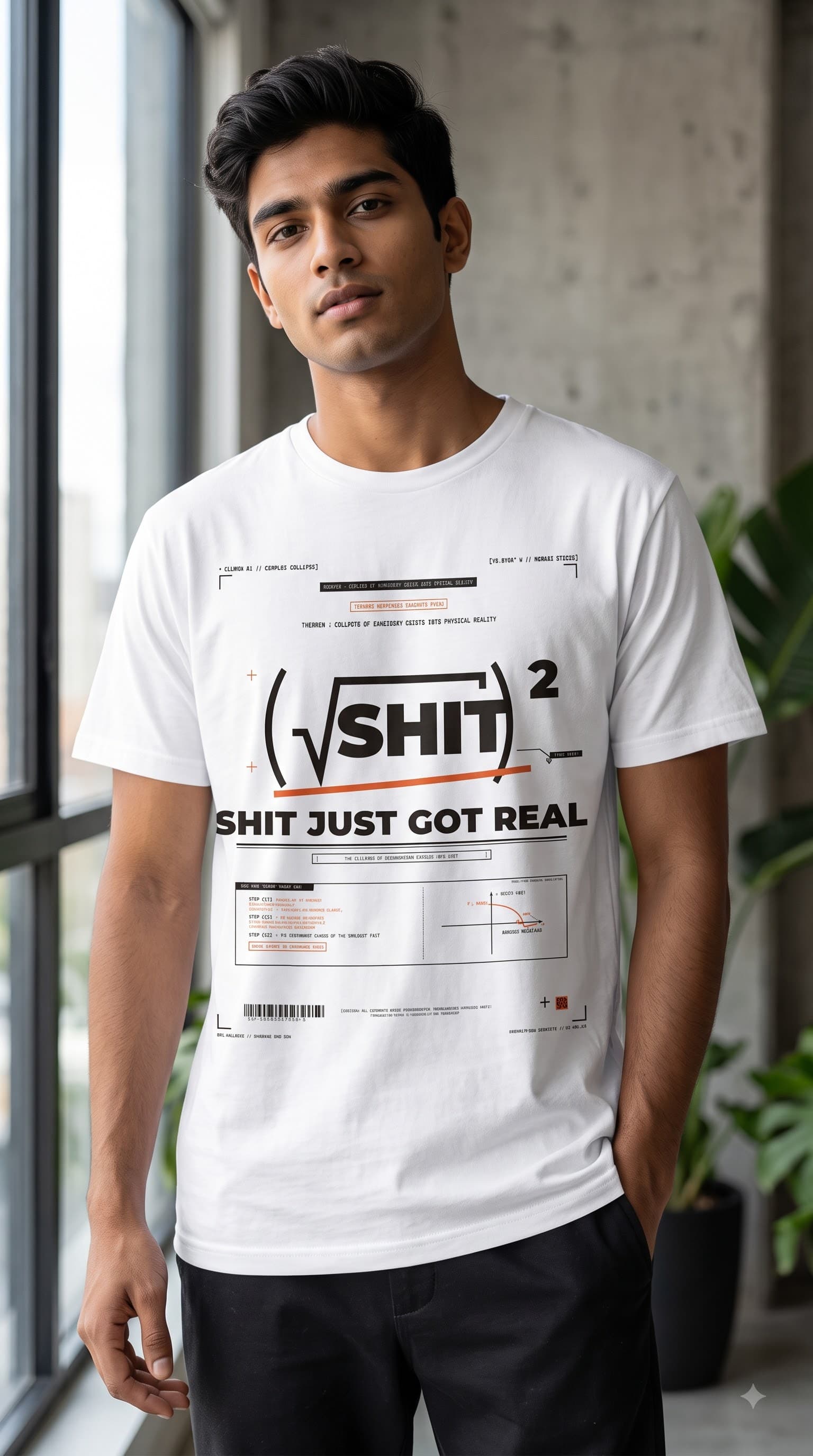 MUDDLY Unisex Oversized Heavyweight Tee (ShitSquare) in White - 240 GSM French Terry Cotton oversized fit