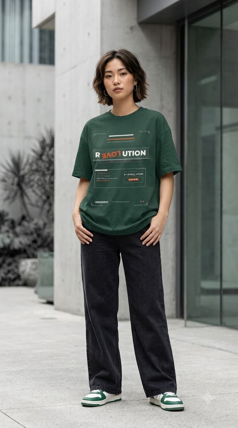 MUDDLY Unisex Oversized Heavyweight Tee (BLACKREVOL) - Petrol Blue - 240 GSM Streetwear