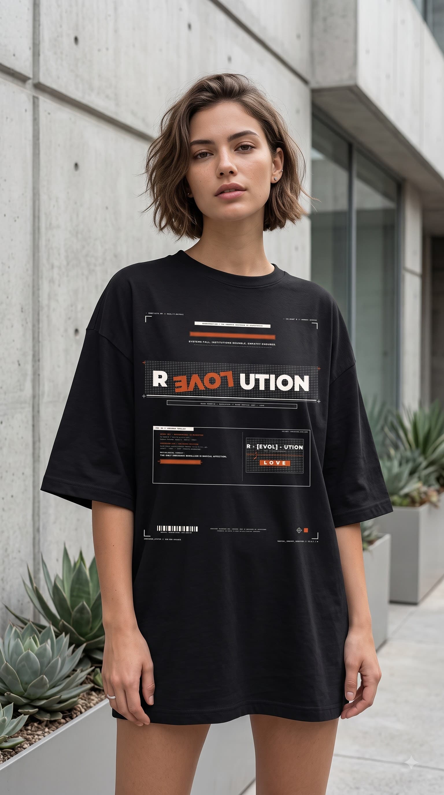 MUDDLY Unisex Oversized Heavyweight Tee (BLACKREVOL) in Black - 240 GSM French Terry Cotton oversized fit